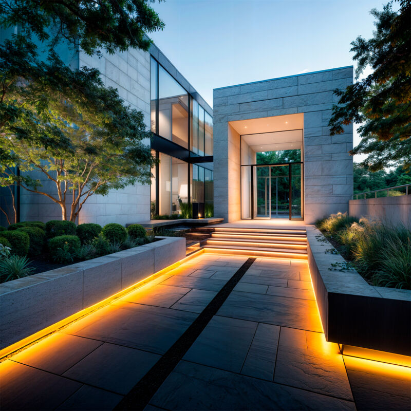 foto del prodotto striscia led neon regolabile 220v arancione semicircolare 180 7.5w m ip67 taglio 100cm 5 m