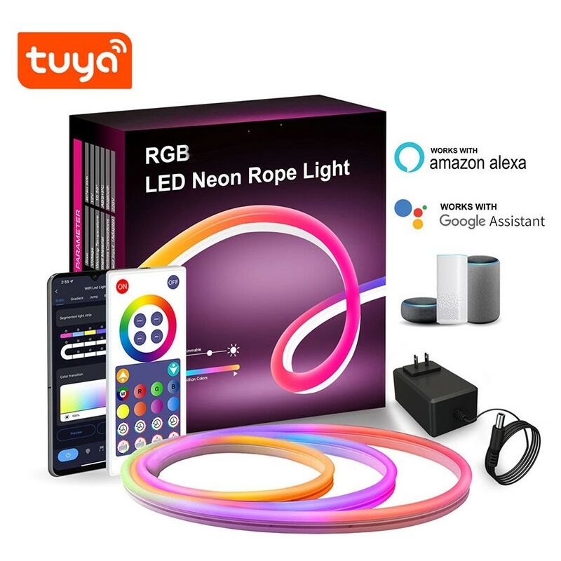 foto del prodotto striscia led neon smart wifi e bluetooth 5 metri tuya
