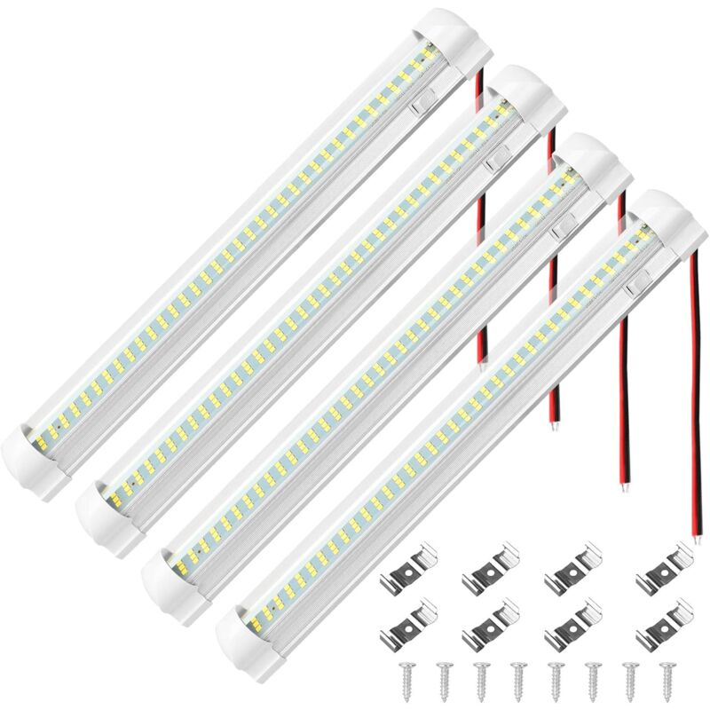 foto del prodotto striscia led per auto, 12 v 80 v, 108 smd, per camper, autobus, roulotte, cucina, bagno, striscia di illuminazione interna bianca con interruttore