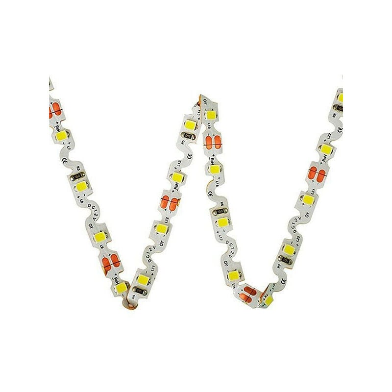 foto del prodotto striscia led pieghevole 's' impermeabile ip65 7.2w m dc12v 60led m lunghezza 5m - bianco caldo 3000k