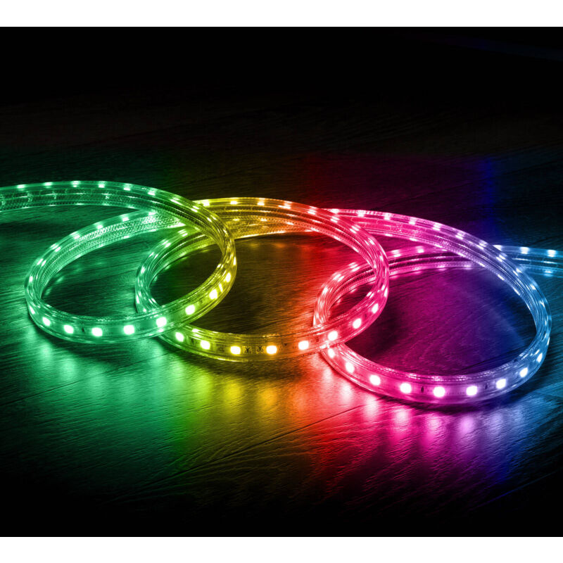 immagine 0 del prodotto striscia led rgb 220v ac 60 led m ip65 su misura larghezza 16 mm taglio ad ogni 100cm 1 m