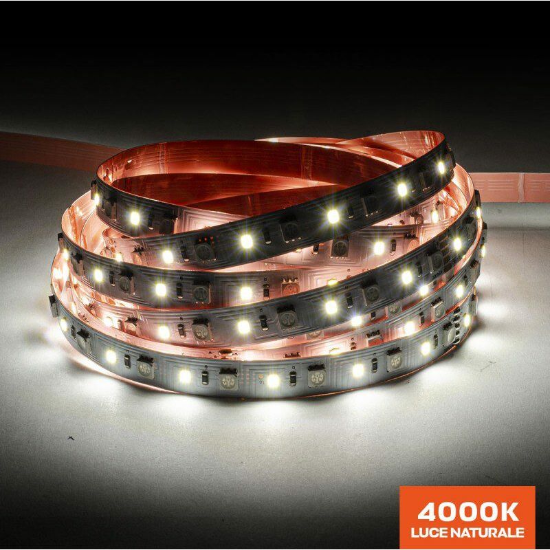 foto del prodotto striscia led rgb w 24v 90w ip20 pcb 12mm bobina da 420 smd 2835 e 4040 naturale 4000k