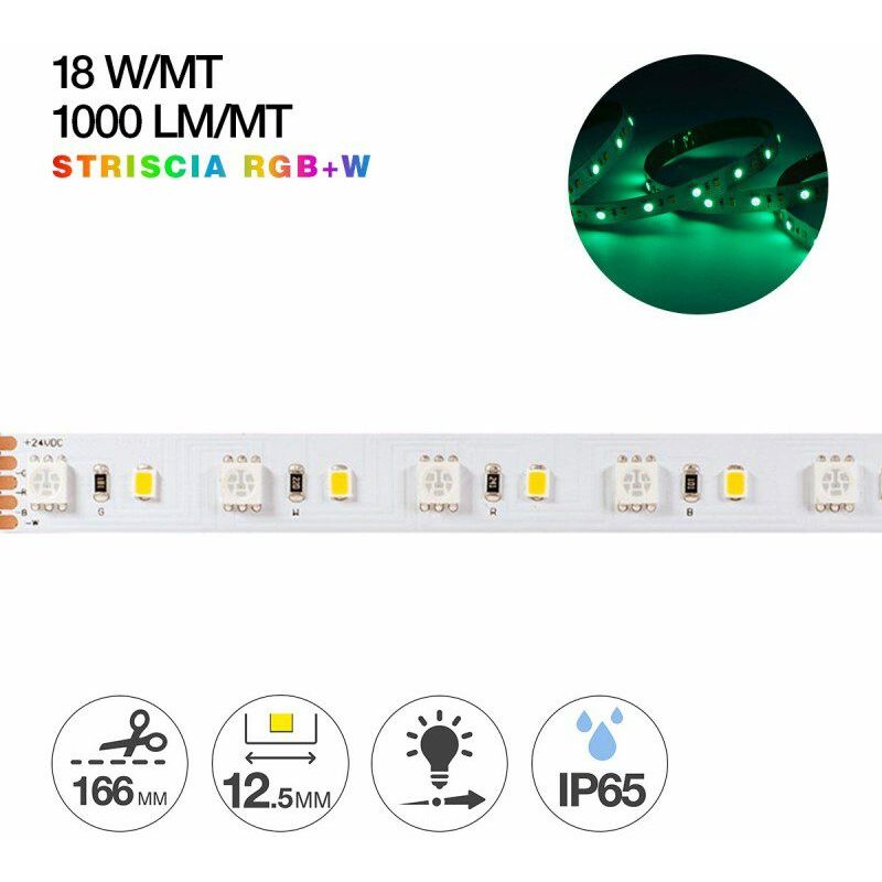 foto del prodotto striscia led rgb w 24v 90w ip65 pcb 12.5mm bobina da 420 smd 2835 e 4040