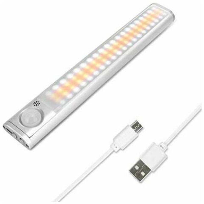 foto del prodotto striscia led senza fili lampada da cucina per armadio 80led illuminazione da cucina a led lampada da sottopensile sensore di movimento luce notturna