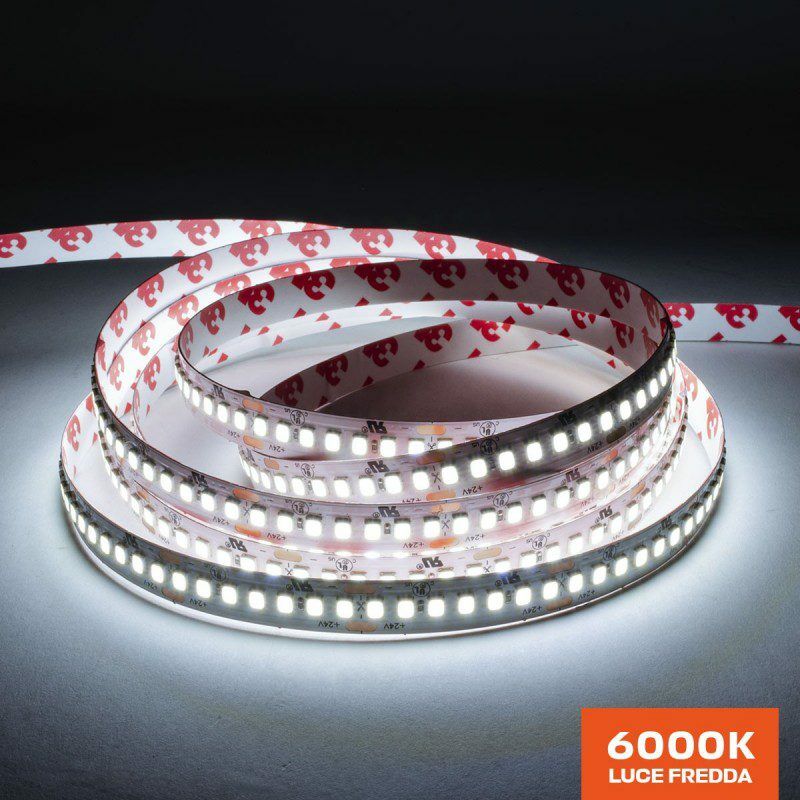 foto del prodotto striscia led serie h.e. 96w 12.500lm 24v ip65 pcb 10.5mm bobina da 1050 smd 2835 fredda 6000k