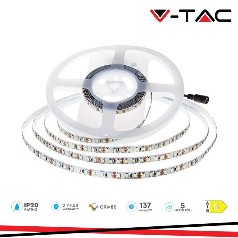foto del prodotto striscia led smd2835 126 leds 24v ip20 6500k 137 lm w luce fredda