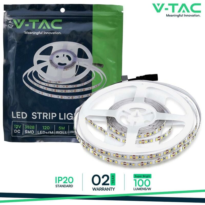 foto del prodotto striscia led smd3528 120 leds 3000k ip20 luce calda