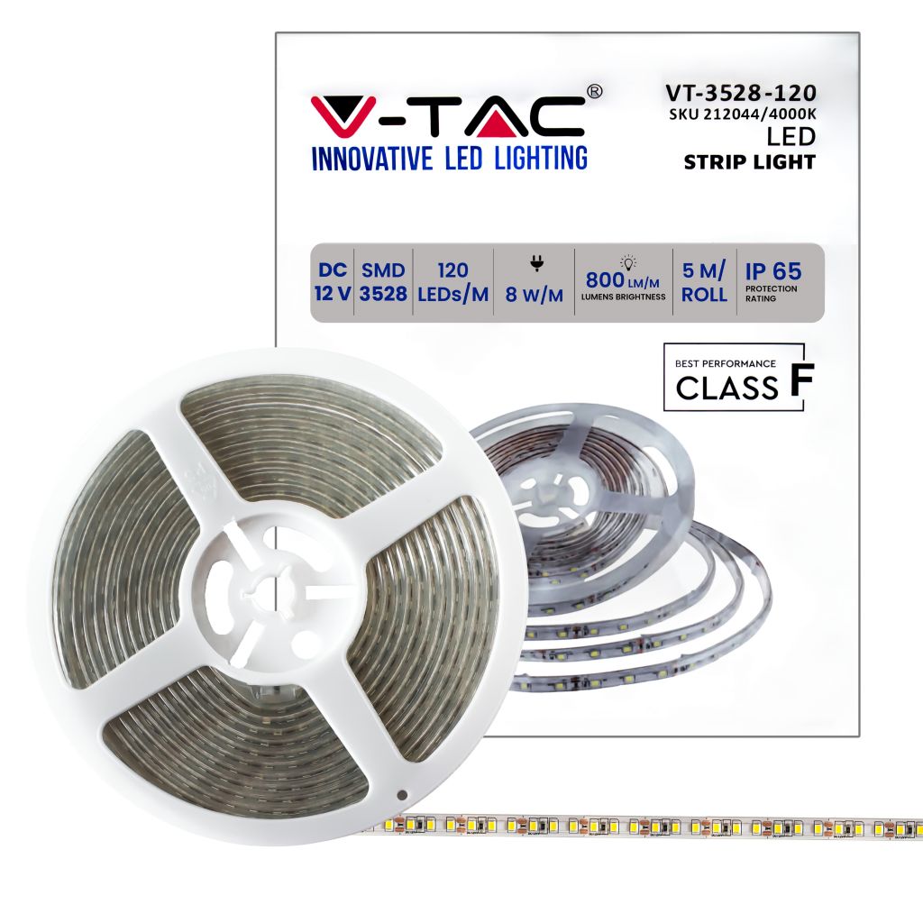 foto del prodotto striscia led smd3528 120 leds 4000k ip65 luce naturale