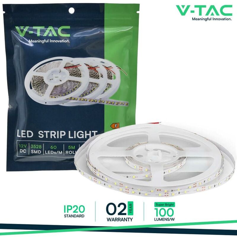 foto del prodotto striscia led smd3528 60leds 3000k ip20 luce calda