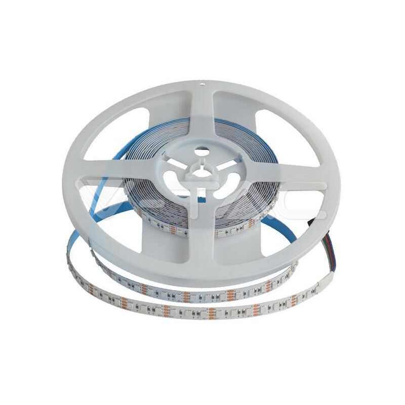foto del prodotto striscia led smd3535 120 led m 12w m doppio pcb 5m 24v rgb ip20 8mm v tac