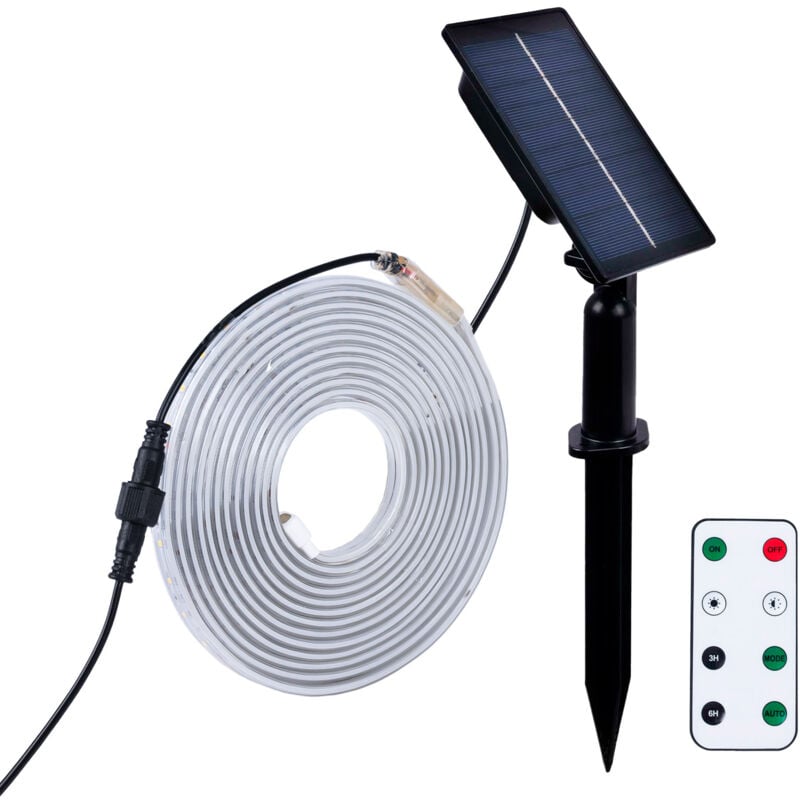 foto del prodotto striscia led solare 18w con telecomando 12mm 5 metri 2700k