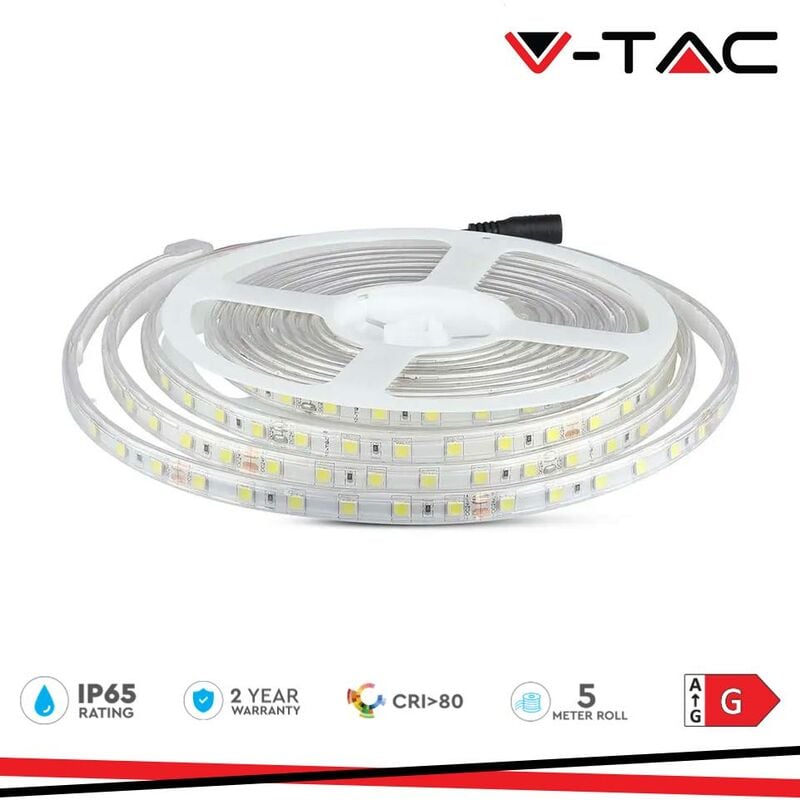 foto del prodotto striscia led v tac 212563 vt 5050 24v 4000k ip65 5metri