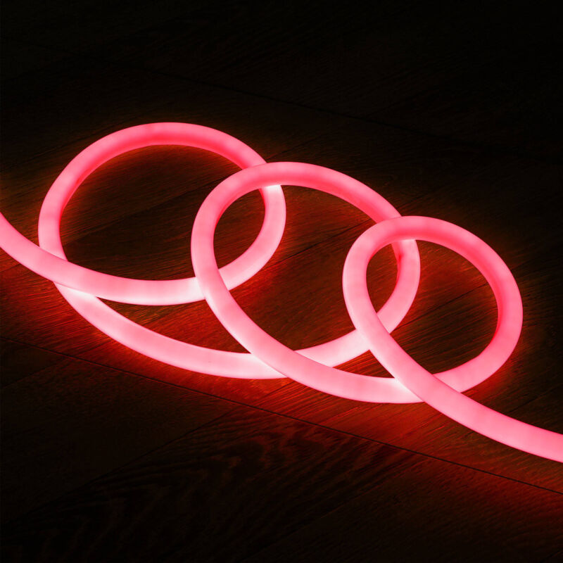 foto del prodotto striscia neon led regolabile 220v ac 120 led m circolare 360 rosso ip67 su misura ogni 100cm 9 m