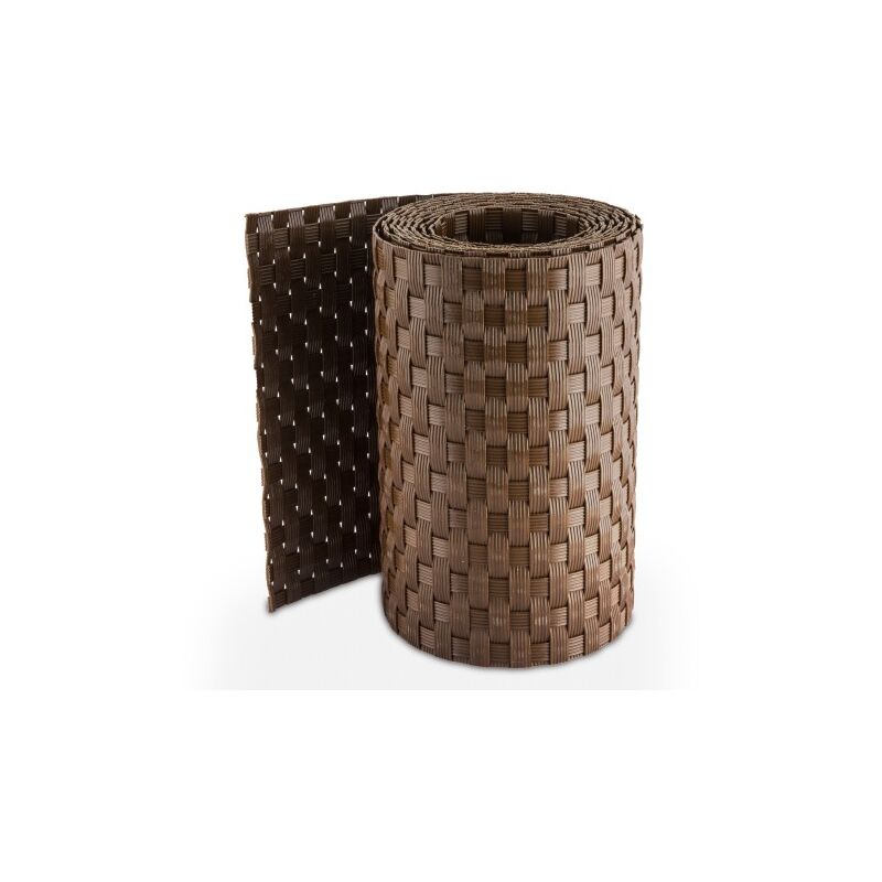foto del prodotto striscia occultante rattan sintetico per schermatura recinzioni h 19 cm x 10 m marrone