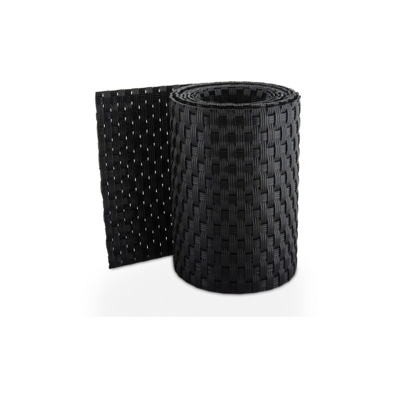 foto del prodotto striscia occultante rattan sintetico per schermatura recinzioni h 19 cm x 10 m nera