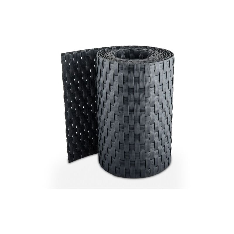 foto del prodotto striscia occultante rattan sintetico per schermatura recinzioni h 19 cm x 2.02 m antracite