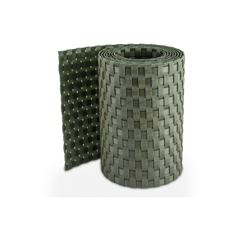 foto del prodotto striscia occultante rattan sintetico per schermatura recinzioni h 19 cm x 2.02 m verde