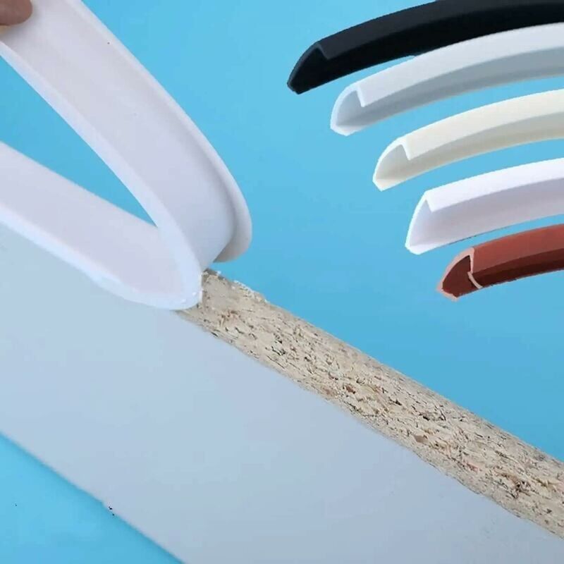 foto del prodotto striscia protettiva autoadesiva flessibile in pet a forma di u per bordi di mobili per riparazione di mobili e restauro di mobili 16 mm x 3 m,