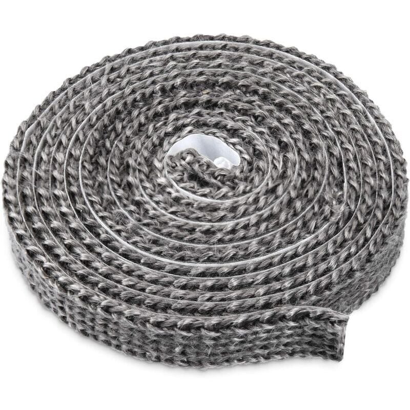 foto del prodotto striscia sigillante autoadesiva per stufe a legna, caminetti e forni, in fibra di vetro, resistente al calore fino a 550 c, dimensioni 3mm x 20mm x