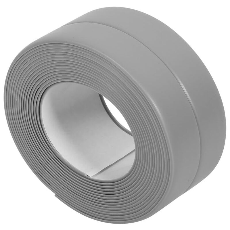 foto del prodotto striscia sigillante, nastro adesivo autoadesivo per lavello, bordo in pvc per cucina e bagno, grigio, 22 mm x 3,2 m