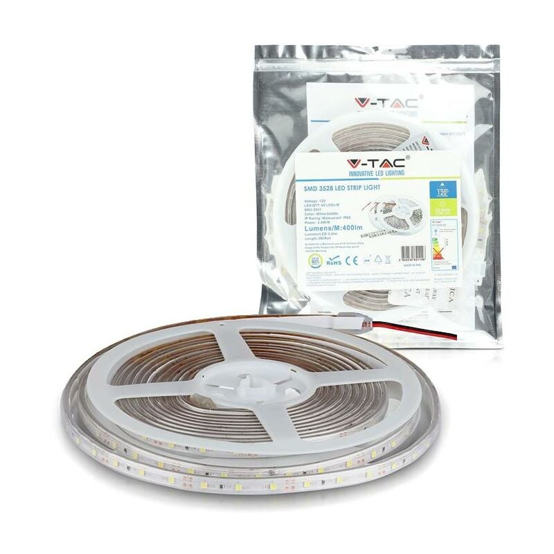 foto del prodotto striscia smd3528 60 led m bianco naturale ip65 4000k luce naturale