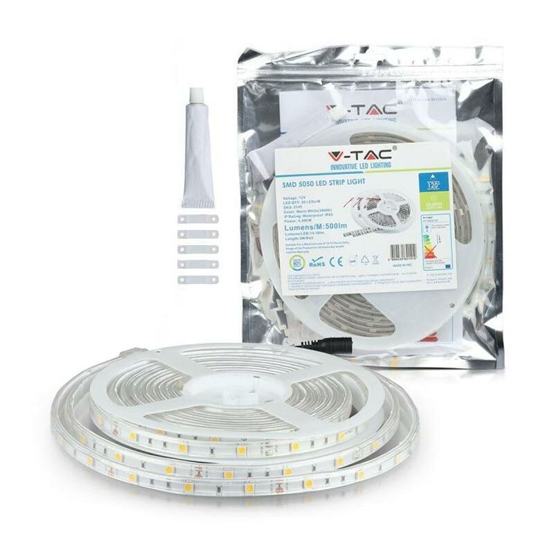 foto del prodotto striscia smd5050 30 led m bianco freddo ip65 6000k luce fredda