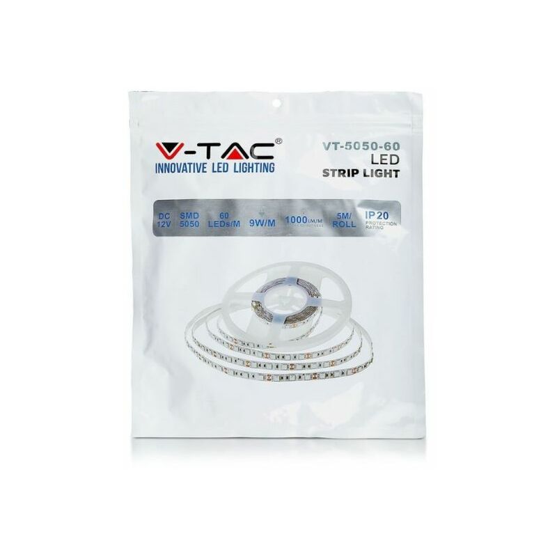 immagine 0 del prodotto striscia strip led 10,8w m 12v smd5050 60 led m 5mt ip20 rgb v tac