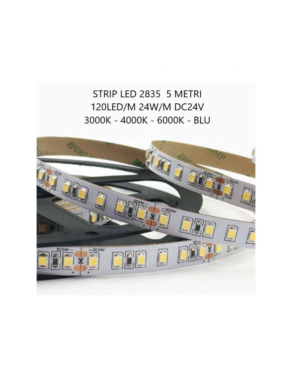 foto del prodotto striscia strip led 18w m 120 led m 2072lm m bobbimna 5 metri dc24v ip20