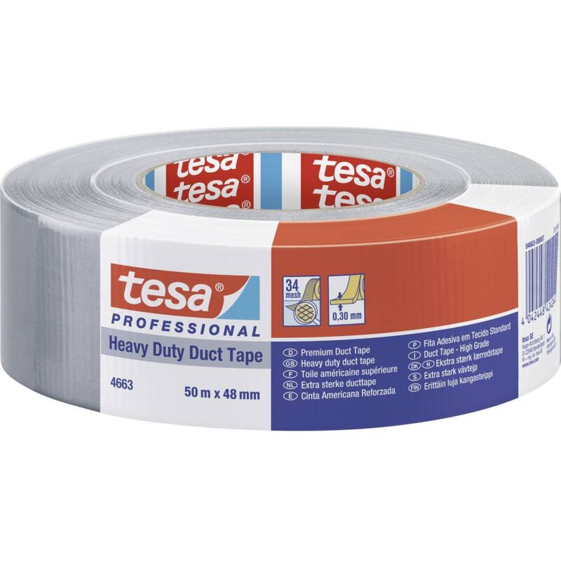foto del prodotto strong 04663 00007 02 nastro in tessuto professional argento l x l 50 m x 48 mm 1 pz. tesa