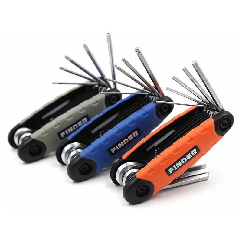 foto del prodotto strumenti hardware chiave esagonale pieghevole a testa piatta 3 pezzi 