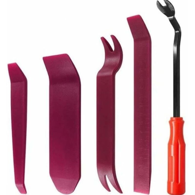 foto del prodotto strumento di smontaggio audio per auto, pannello interno della portiera, leva in plastica, cacciavite con fibbia in plastica, set di quattro pezzi