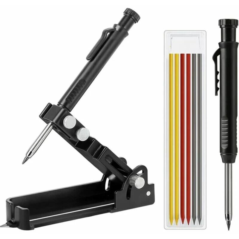foto del prodotto strumento di tracciatura multifunzionale, calibro di tracciatura fai da te, strumento di tracciatura con perno per fori profondi, matita da