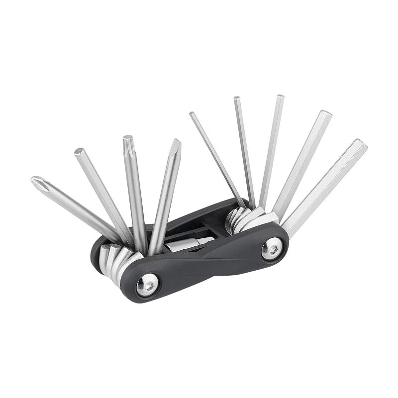 foto del prodotto strumento multifunzione per bicicletta 10 in 1 include cacciavite, chiave torx e set di chiavi a brugola per gli spostamenti i strumento per