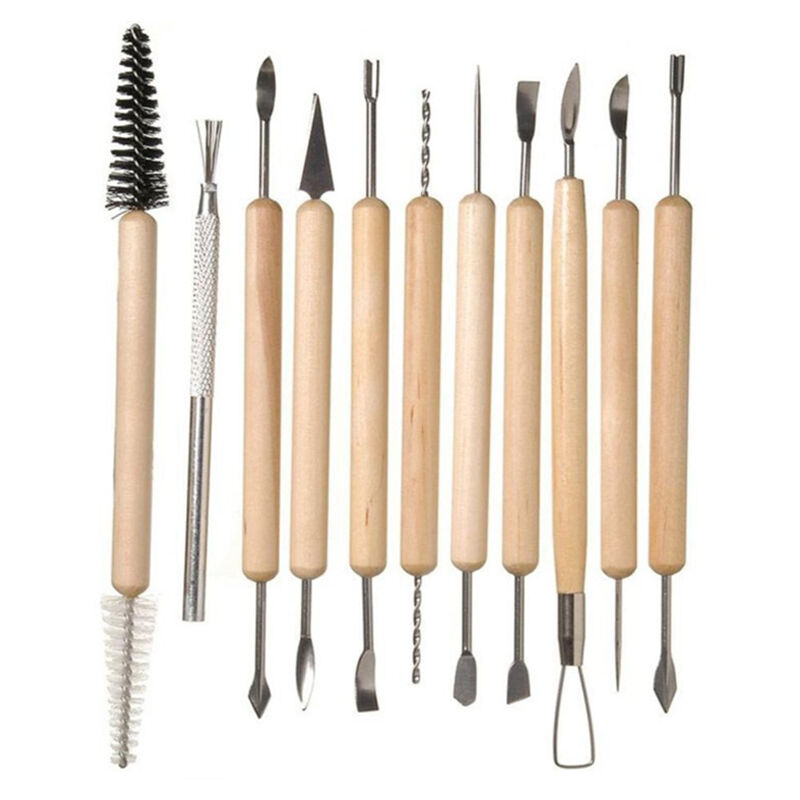 foto del prodotto strumento per ceramica 11 pezzi, strumenti per scolpire ceramiche in ceramica strumenti per scolpire l'argilla-12,5--19,5 cm