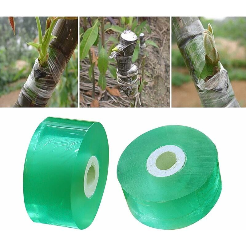 foto del prodotto strumento per innesto e pinze per innesto nastro per innesto, 2 rotoli di nastro per innesto trasparente da 2 cm, nastro estensibile per innesto a
