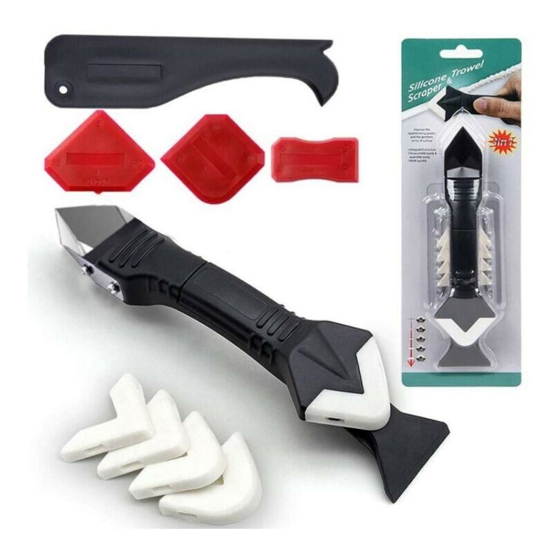 foto del prodotto strumento per stucco in silicone rosso, set di utensili per lisciatura, set di utensili per calafataggio in silicone da 11 pezzi, solvente per