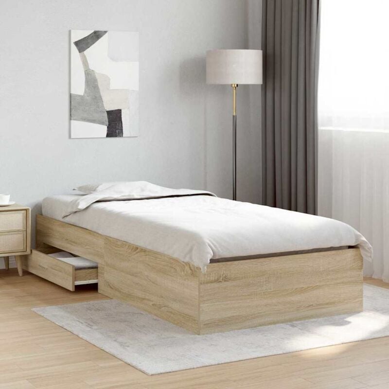 foto del prodotto struttura del letto marrone 90 x 190 cm legno multistrato vidaxl