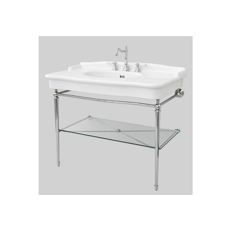 foto del prodotto struttura hermitage a terra in metallo anticato con lavabo cm.