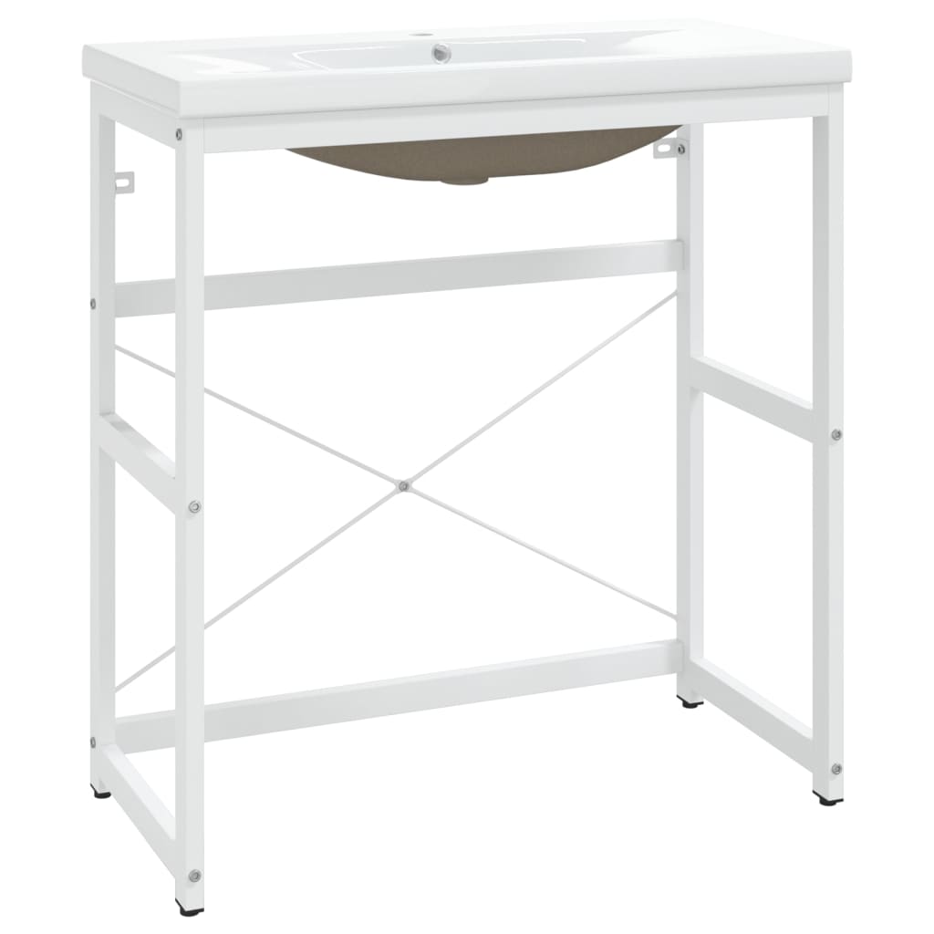 foto del prodotto struttura lavabo bagno 81 x 39,5 x 18,5 cm lavabo incasso ferro bianco 02 0006774