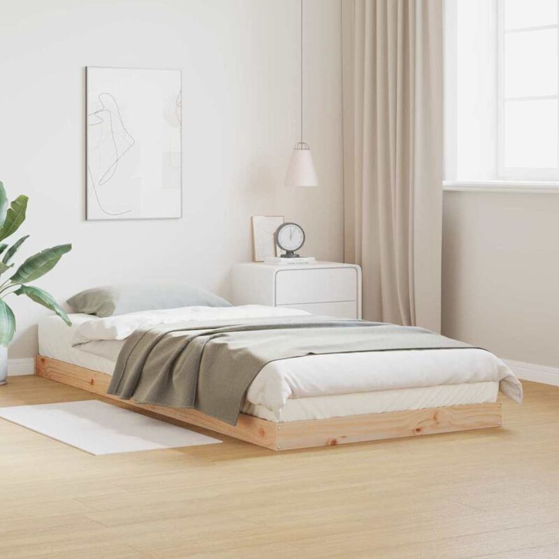 foto del prodotto struttura letto a terra vidaxl 90x210 cm legno massello di pino