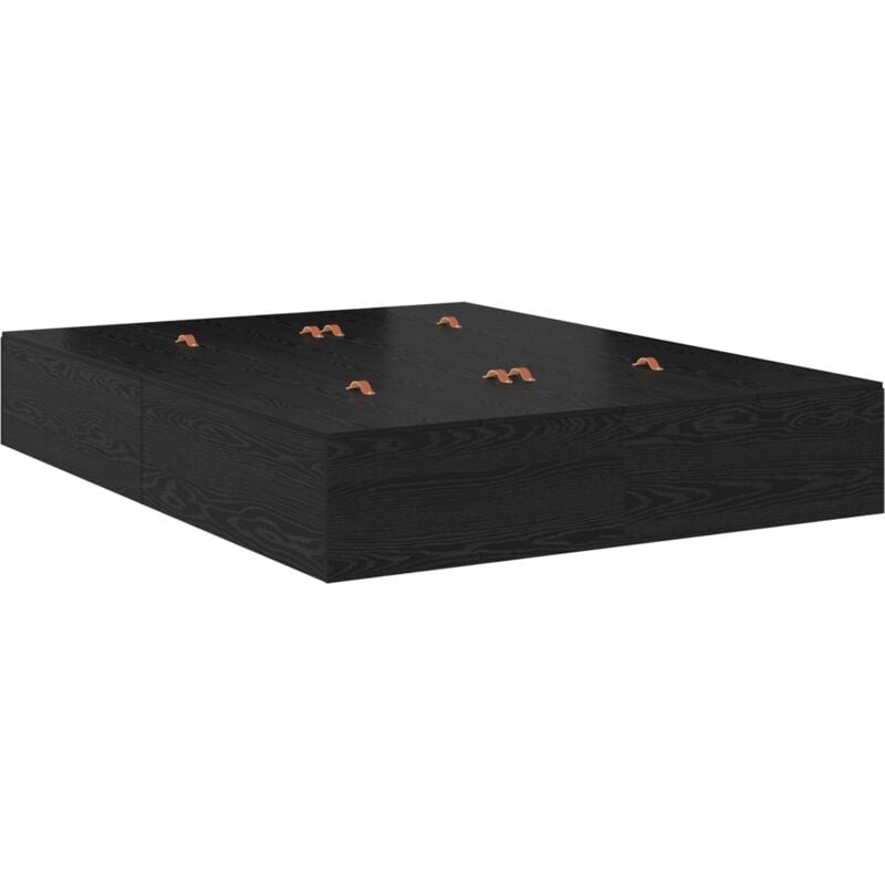 foto del prodotto struttura letto con contenitore in rovere nero 135x190 cm vidaxl
