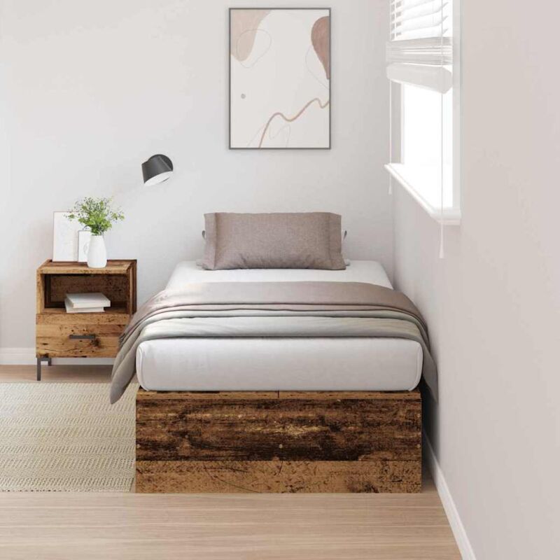 foto del prodotto struttura letto con contenitore legno vecchio 75x190 cm legno ingegnerizzato vidaxl