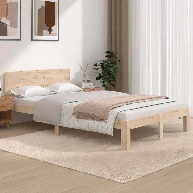 foto del prodotto struttura letto con testiera alta in legno 120x200cm vari colori disponibili colore : marrone chiaro