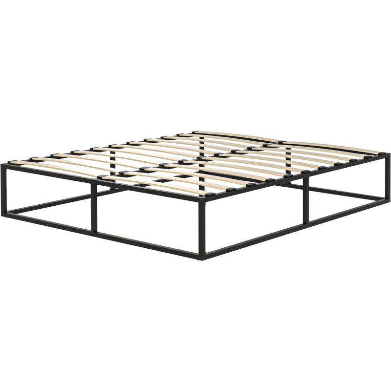 foto del prodotto struttura letto e contenitore 190x160x35cm in acciaio e compensato homcom