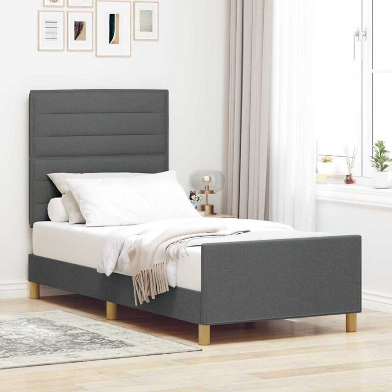 foto del prodotto struttura letto grigio scuro 80x200 cm tessuto vidaxl