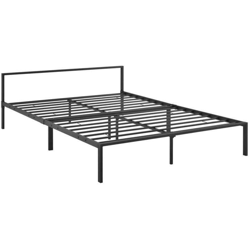 foto del prodotto struttura letto in metallo con doghe in metallo letto matrimoniale 140 x 200 cm nero opaco 030004882