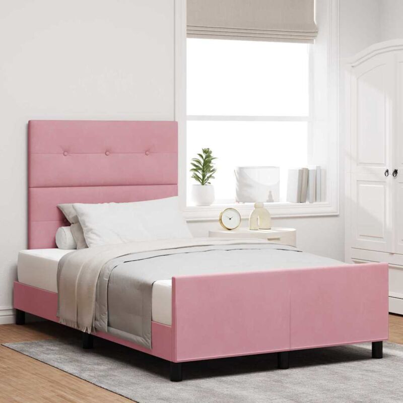 foto del prodotto struttura letto in velluto rosa 120x200 cm vidaxl