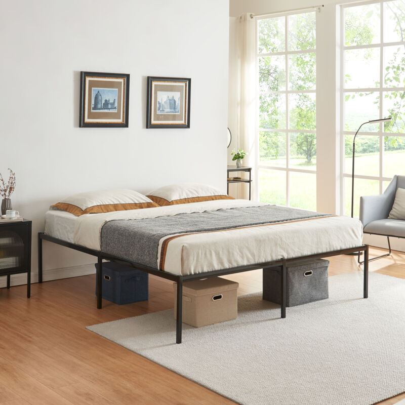 foto del prodotto struttura letto matrimoniale v rd 160 x 200 cm in acciaio nero en.casa 