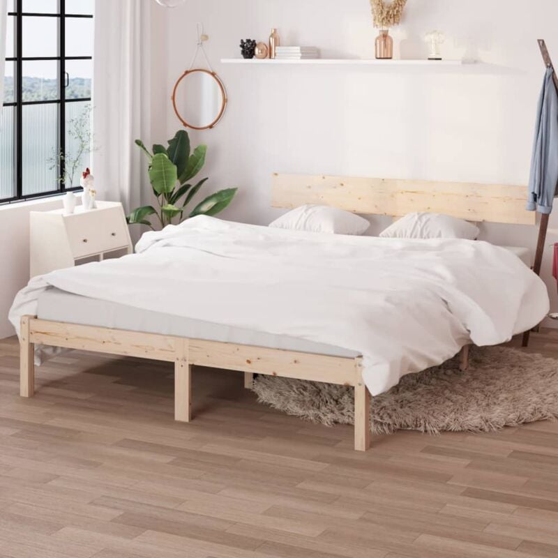 foto del prodotto struttura letto moderna e minimal 120x190cm in legno vari colori disponibili colore marrone chiaro