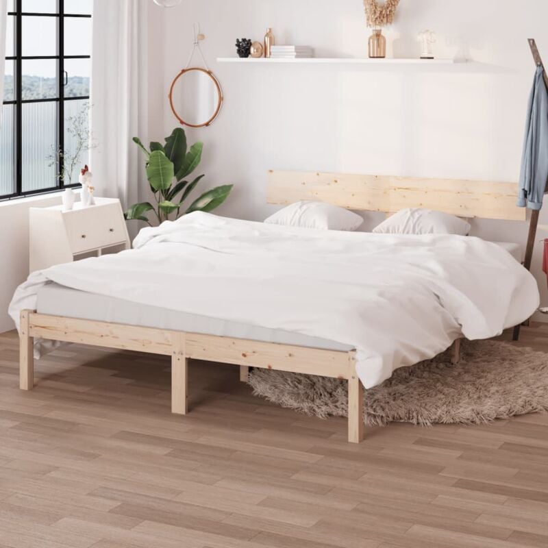foto del prodotto struttura letto moderna e minimal 160x200cm in legno vari colori disponibili colore marrone chiaro